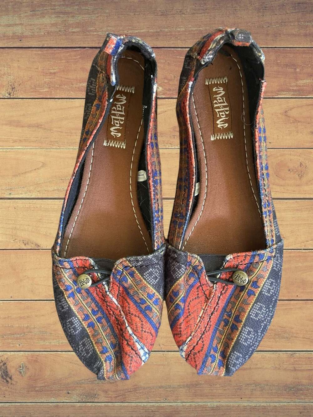 Mad Love Tribal Skull Ballet Flats Sz 9 Boho Y2K Goth Festival Shoes